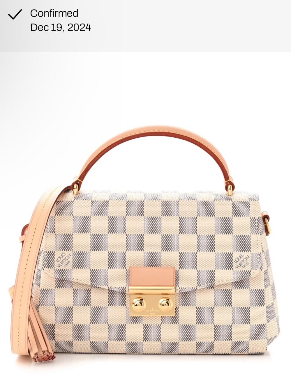 Louis Vuitton Damier Azur Canvas Top Handle Satchel with Gold Hardware - Picture 11 of 12